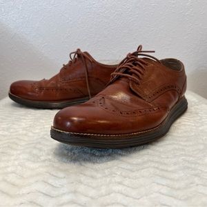 Cole Haan Men's Grand Wingtip Oxfords Size 11.5 M Brown Leather Shoes